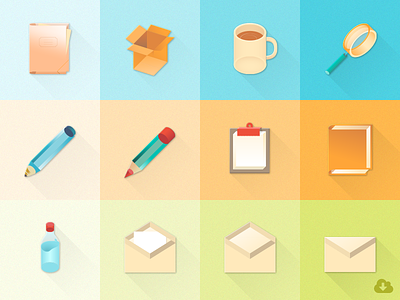 Free New Set of Material Design Stationary Icons freebie icons material material design paradox stationary