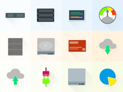 Free Set Of Material Design Hosting/Server Icons