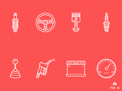 Free Car Parts Outline Icon Set car design free freebie icon icons psd vector