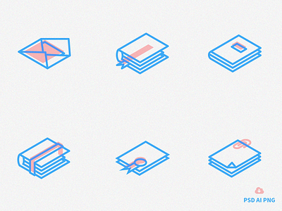 Set of Free Isometric Line Icons design free freebie icon icons isometric outline psd stationary vector