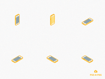 Free Set of Isometric iPhone 6s icons - gold version