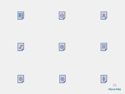 Free Set of File Icons design file free freebie icon icons isometric outline psd vector