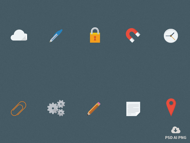 Free Flat Material Icon Set freebie free vector flat material design material psd icons