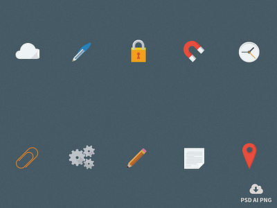 Free Flat Material Icon Set