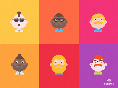 New Free Set Of Material design avatars avatars flat freebie material avatars material design png psd