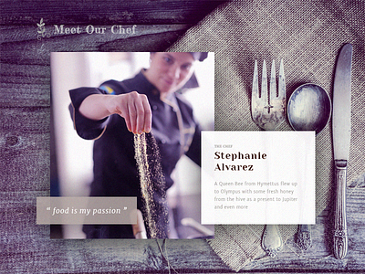 Chef - Asymmetrical Card cards chef design food menu restaurant typography