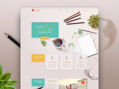 Education Home - Draft layouts cards classes courses design education theme wordpress