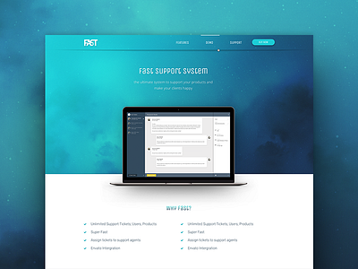 Fast Support Plugin - Landing page design landing support