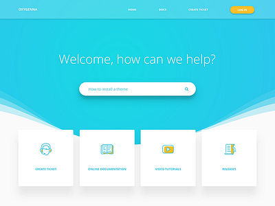 Landing Page for Theme Support - Draft Idea 2 design gradient landing minimal support theme tickets