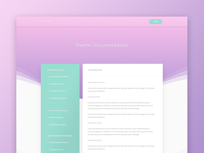 Documentation Page for Theme Support - Draft Idea design docs documentation gradient landing minimal support theme tickets