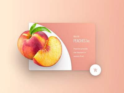 Product Card, Peaches buy card commerce fruit material material design peach product shop