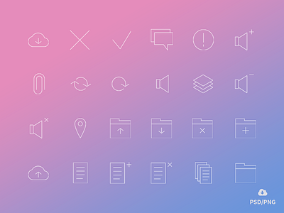 Freebie: Minimal Gradient Outline Management Icons Pack