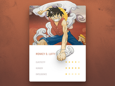 Hero Card, Monkey D Luffy card hero luffy material minimal monkey one piece rating stars stats