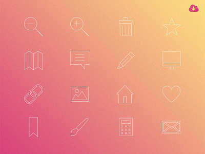 Freebie: Minimal Gradient Outline Everyday Icons Pack