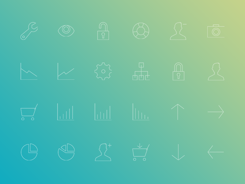 Freebie: Minimal Gradient Outline Administration Icons Pack png psd icon pack everyday outline minimal administration admin icons freebie free
