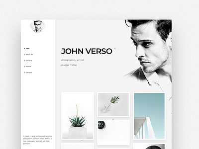 Verso - Photography black black and white clean design gallery minimal photography side navigation sidebar theme wordpress