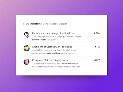 Ticket search results by Oxygenna on Dribbble