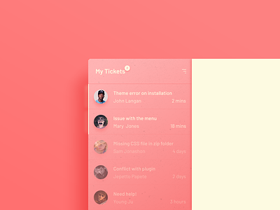 User tickets list contact list material material design users