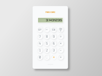 Calculator App app neomorphism skeumorphism ui