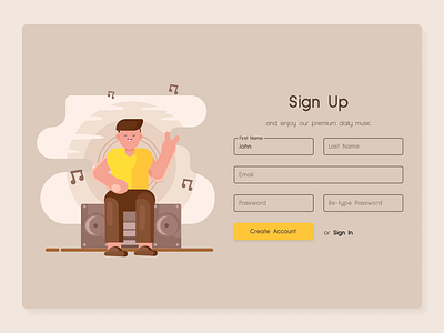 DailyUI - 001 dailyui signup