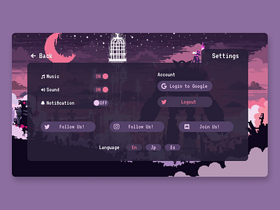 DailyUI - 007 dailyui games settings