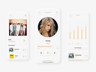 Soft UI Music App app design music ui