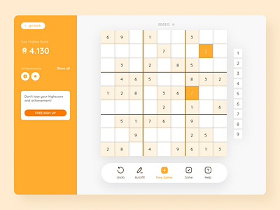 Sudoku Game app design games ui