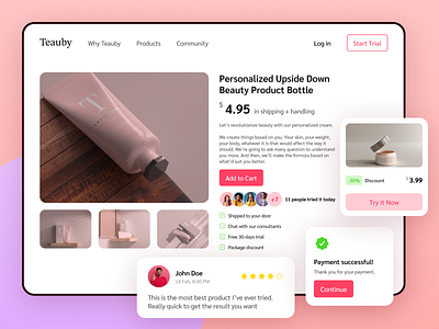 Teauby Product Page beauty design ui website