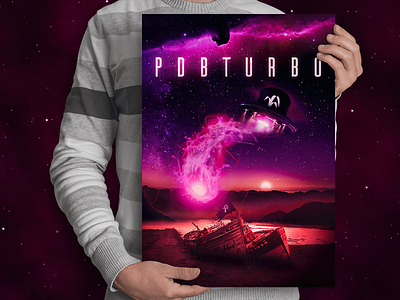 Alien Invasion - PDBTurbo alien chapeu design hat illustration invasion party poster purple ship space spaceship sunset