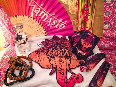 Namaste Event Branding branding buddhist elephant event event branding excentrical magical namaste party pink zen