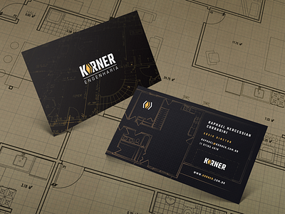 Korner Business Cards architecture brand design brand identity branding business card civil engineering construction construction logo engineering logo logodesign logotipo logotype