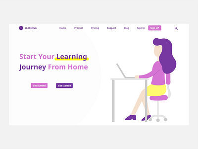 E learning website landing page