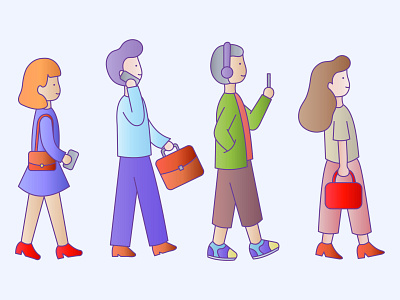 walking style people character character design illustration people style ui vector