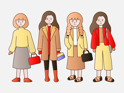 Woman winter style characters design fashion flat illustration minimal people style ui vector winter