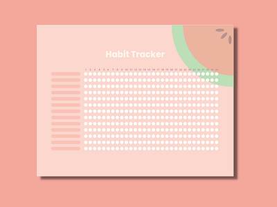 Printable Habit Tracker branding design illustration minimal planner printable vector