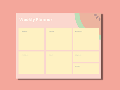 Printable Weekly Planner banner branding design flat illustration minimal planner printable vector