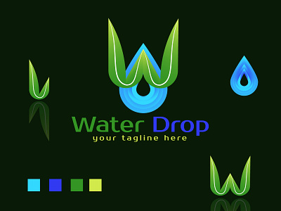 water Drop Logo | W letter Logo