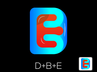 glossy logo | D+B+E letter logo