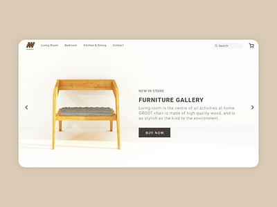 Hero Slider of Furniture Website aesthetic design furniture furniture design furniture website hero slider minimal ui ux web website
