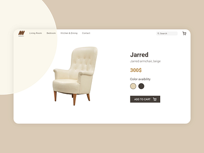 Product Page of Furniture Website