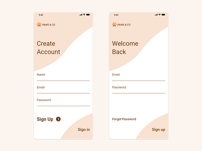 Sign In and Sign Up Screen design illustration logo mobile mobile app mobile app design mobile design mobile ui sign in sign up signin signing signup typography ui ux vector