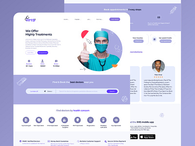 Telehealth Website Landing Page typography