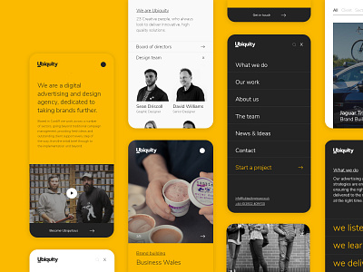 UBQ - Mobile website agency agency web design agency website art direction clean digital agency layout mobile mustard responsive studio ui user experience user research userinterface ux ux ui web website