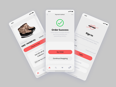 Nshoes Ecommerce App UI Kit for Shoes store branding clean design flat illustration minimal mobile modern shoes app shoes store ui uiux webdesign