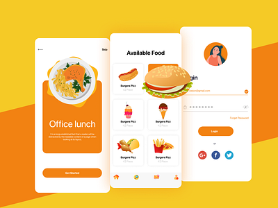 Food App for Restaurant app burger clean colorful concept delivery app design food food app food app ui illustration illustrator mobile mobile app mobile design modern ui uidesign vector website