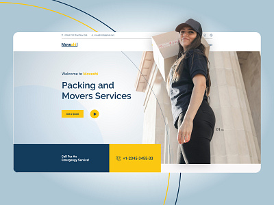 Mover Website Design Moveshi beautiful clean delivery design minimal minimalist modern movers moving officer packing service ui uidesign uiuxdesign ux web webdesign website