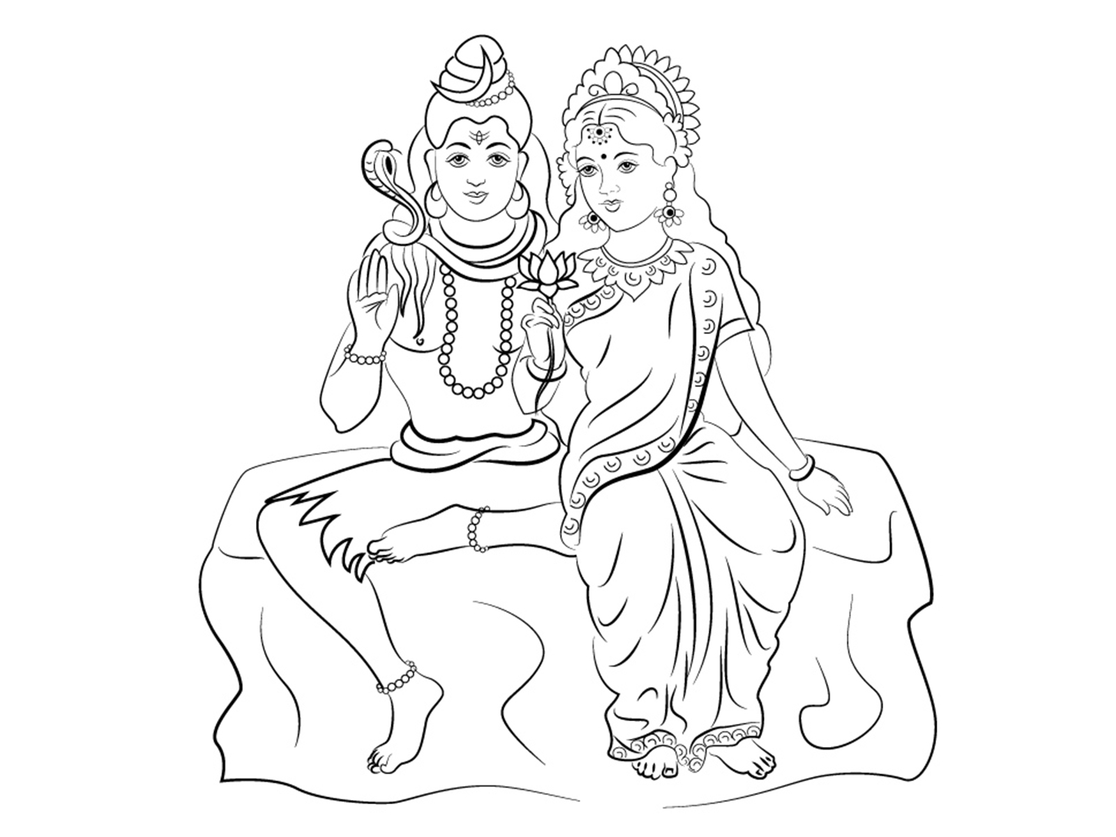 How to draw Lord Ganesha and Kartikeya worshipping lord Shiva and maa  parvati - YouTube