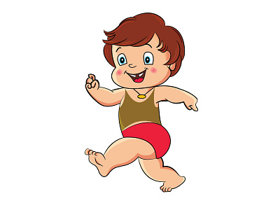 cute boy boy cartoon comic cute boy design digital art illustration illustrator jumping boy logo playing boy vector