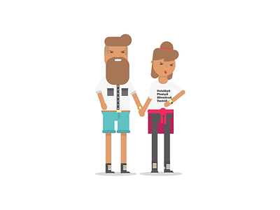 Couple vol.1 angry character couple flat illustration