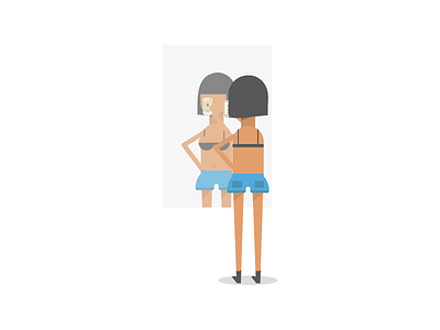 mirror selfie body camera character flat girl illustration mirror photo selfie